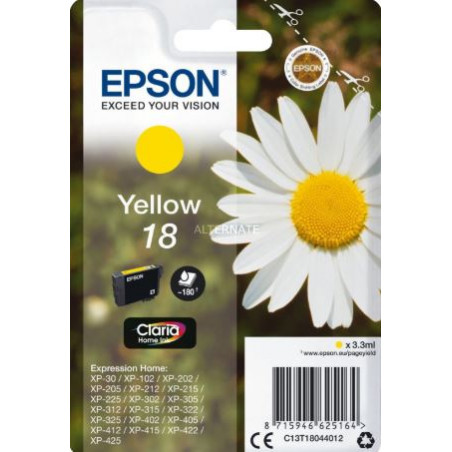 Epson Cartucho tinta C13T18044012 nº 18 amarillo
