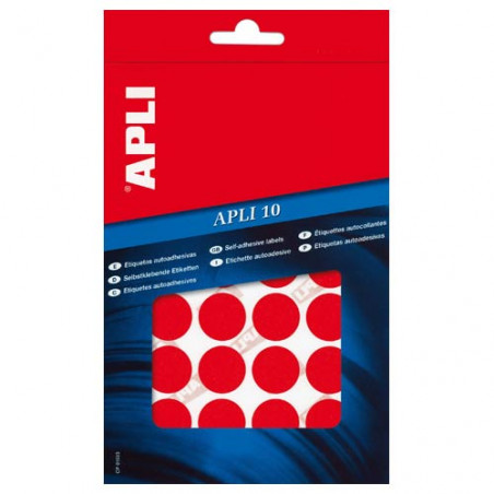ETIQUETES APLI-10 COL. DIAM. 10 VERMELL (1008u)