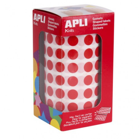ETIQUETES APLI GOMETS ROTLLO 10mm ø VERMELL (5.192u) APL04853