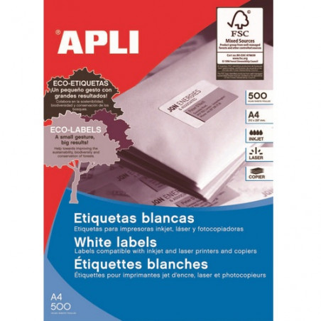 ZZ ETIQUETAS AUTOADHESIVAS IMPRESORA DINA/4 CAJA500