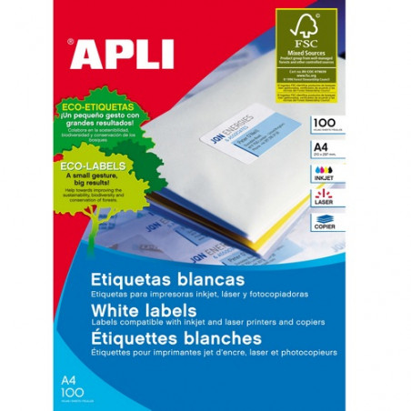 ETIQUETES A4 (0380x0212) (100f/65ef) APL01283