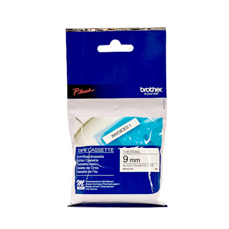 CINTA BROTHER MK221BZ 09MM NEGRE/BLANC