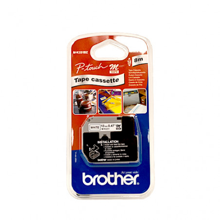 CINTA BROTHER MK231BZ 12mm NEGRE/BLANC