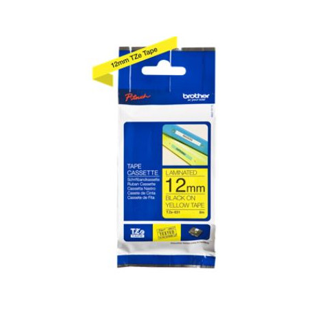 CINTA BROTHER TZE631 12mm NEGRE/GROC
