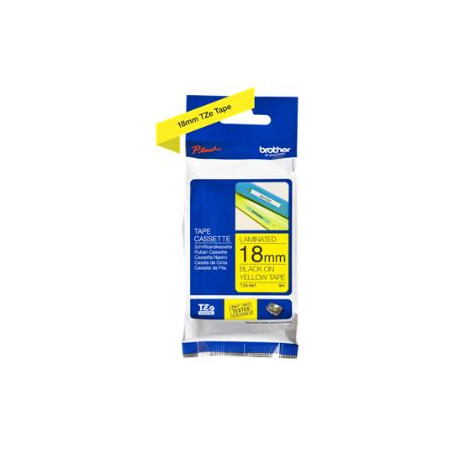 CINTA BROTHER TZE641 18mm NEGRE/GROC 8m