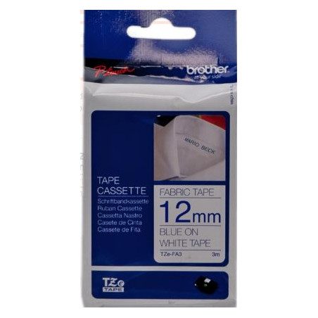 CINTA BROTHER TZFA3 12 MM TEXTIL/BLAU PLANXA