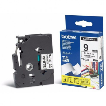 CINTA C BROTHER TZ221 09MM NEGRE/BLANC
