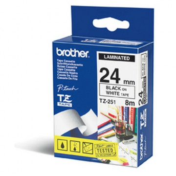 CINTA C BROTHER TZ251 24mm NEGRE/BLANC