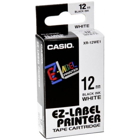 CINTA C CASIO LABEL-P. IR- 12 NEGRE/BLANC CAS12WE