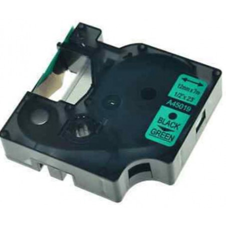 CINTA C DYMO D1 12MM NEGRE/VERDE DYM45019/S0720590