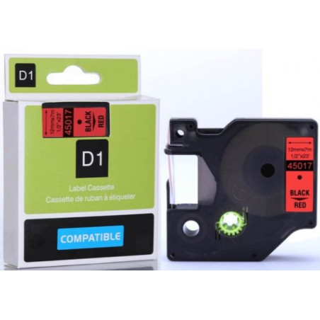 CINTA C DYMO D1 12MM NEGRE/VERMELL DYM45017/S0720570