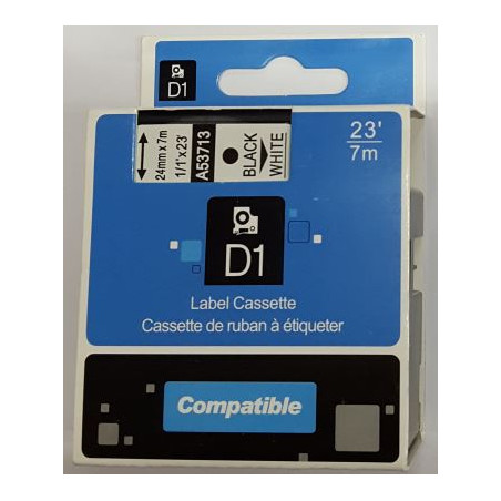 CINTA C DYMO D1 24MM NEGRE/BLANC DYM53713