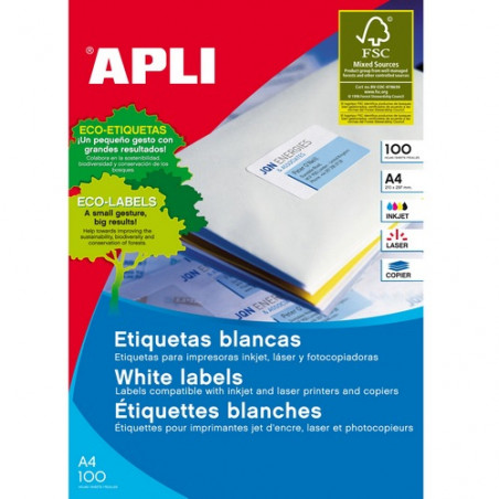 ETIQUETES A4 (0700x0350) (100f/24ef) APL01272