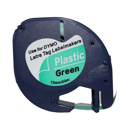 CINTA C DYMO TAG PLA. NEGRE/VERD 12mm DYM91204