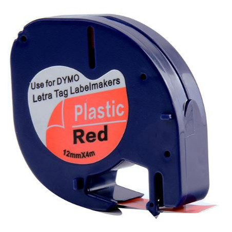 CINTA C DYMO TAG PLA. NEGRE/VERMELL 12mm DYM91203