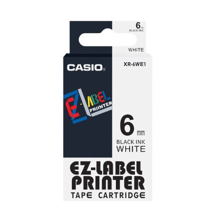 CINTA CASIO LABEL-P. IR-  6 NEGRE/BLANC