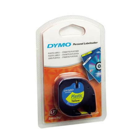 CINTA DYMO TAG PLA. NEGRE/GROC DYM91202