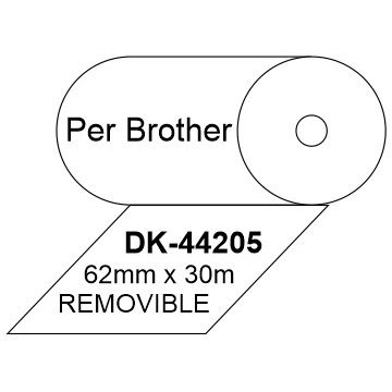ETIQUETES C BROTHER (062x30m) Removible Continu DK44205