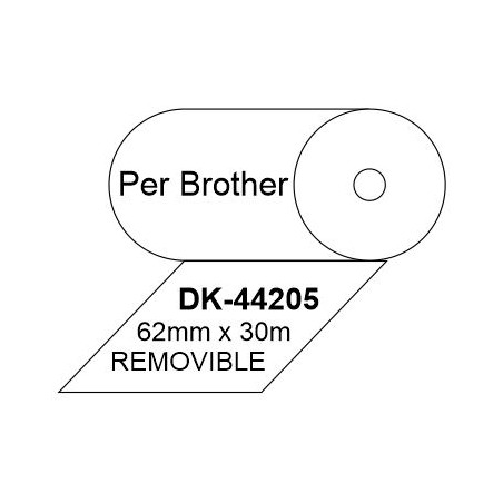 ETIQUETES C BROTHER (062x30m) Removible Continu DK44205
