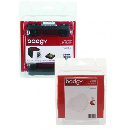 TARGES PVC BADGY ??x??x0,76 + RIBBON COLOR (KIT 100u)