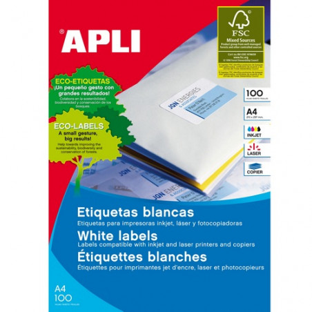 ETIQUETES A4 (1050x0350) (100f/16ef) APL01287