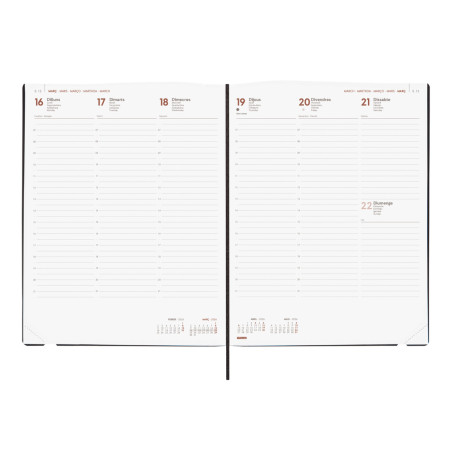 Agenda encuadernada S/V Y12 210x270mm Dynamic Mara Negro catalán Finocam