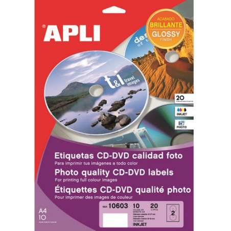 ETIQUETES A4 (D117) (010f/02ef) APL10293 CD GLFOTO