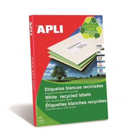 Etiquetas adhesivas multifunción recicladas A4 105