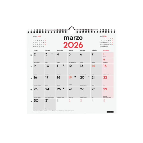 CALENDARI PARED ESP. M/V 265x245 APU. SP FINOCAM