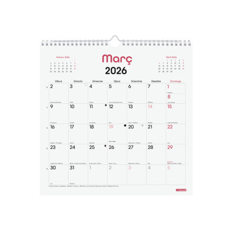 CALENDARI PARED ESP. M/V 300x300 APU. CAT FINOCAM CHIC PASTEL