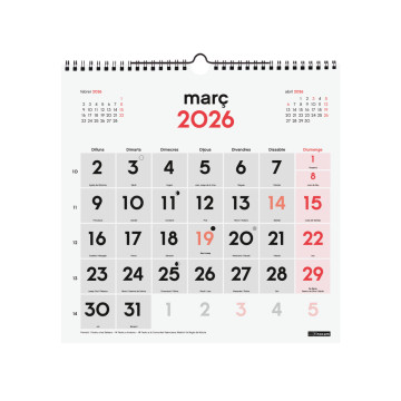 CALENDARI PARED ESP. M/V 300x300 CAT FINOCAM