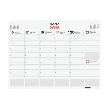 CALENDARI VADE ENCOLAT S/V 420x305 APU. SP FINOCAM