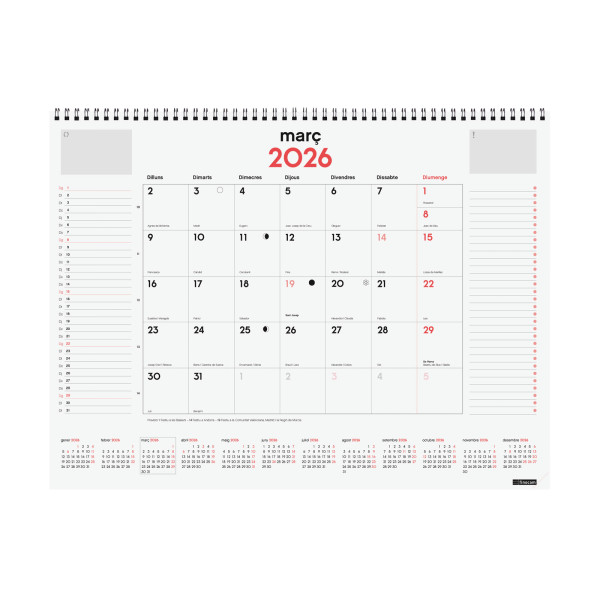 CALENDARI VADE ESP. M/V 420X310 APU CAT FINOCAM