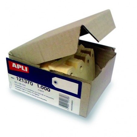 Etiqueta colgante con arandela reforzada 60x26mm 1000u.