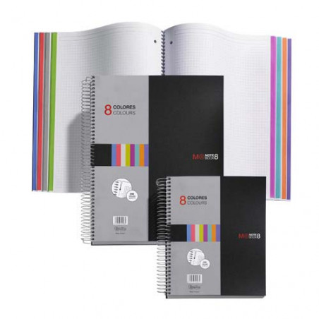 Cuaderno espiral A5 200 hojas microperforadas 4 ta