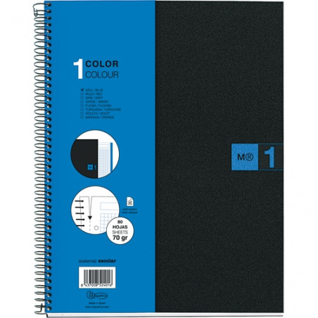 Cuaderno espiral A5 80 hojas microperforadas 4 tal