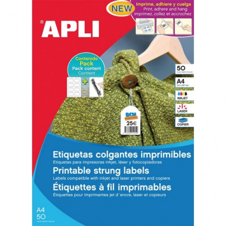 ETIQUETES PENJANTS A4 28x43 APL11946 (50f/15ef)