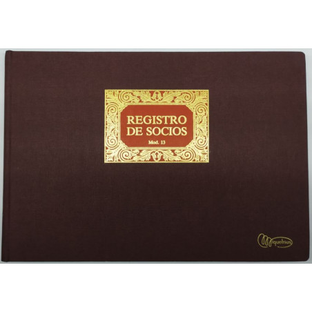 LLIBRE COMPTABILITAT Nº 13 REGISTRO SOCIOS (300x210mm) FOLI AP