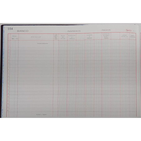 LLIBRE COMPTABILITAT Nº 14 BANCOS (300x210mm) FOLI AP     (ABO)