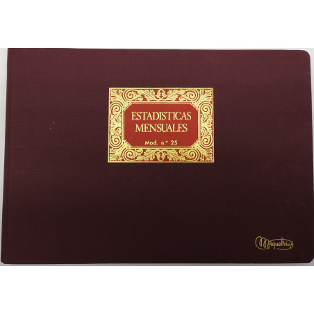 LLIBRE COMPTABILITAT Nº 25 ESTADISTICAS MENSUALES (26COL) (300x2