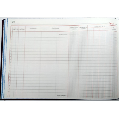 LLIBRE COMPTABILITAT Nº 44 REGISTRO DE FACTURAS (300x210mm) FOLI