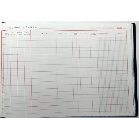LLIBRE COMPTABILITAT Nº 49 CONTROL PEDIDOS (300x210mm) FOLI AP