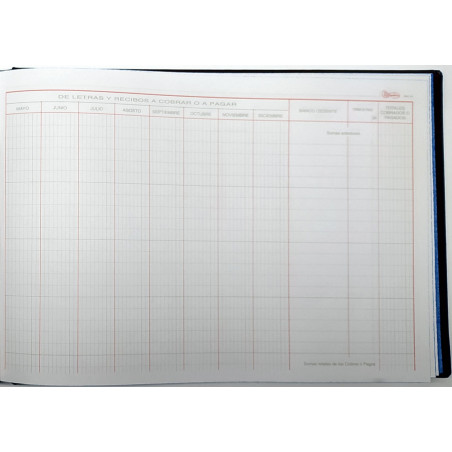 LLIBRE COMPTABILITAT Nº 54 VENCIMIENTOS MESES (300x210mm) FOLI A