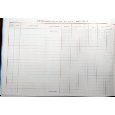 LLIBRE COMPTABILITAT Nº 55 VENCIMIENTOS DIAS (300x210mm) FOLI AP
