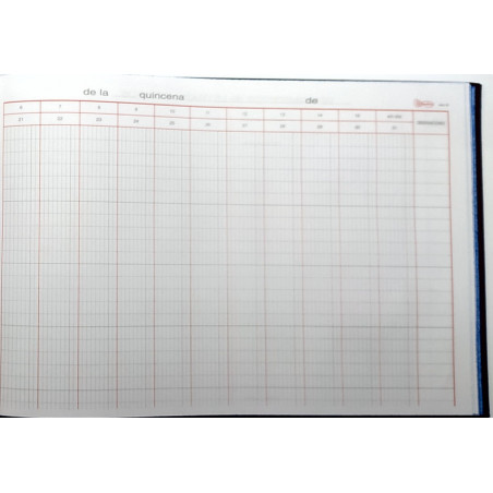 LLIBRE COMPTABILITAT Nº 55 VENCIMIENTOS DIAS (300x210mm) FOLI AP