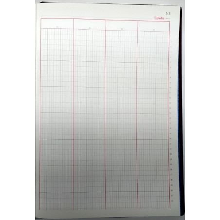 LLIBRE COMPTABILITAT Nº 57 BALANCES (4COL) FOLI (220x315mm) 100f
