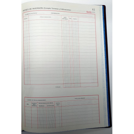 LLIBRE COMPTABILITAT Nº 66 BIENES INVERSION (220x315mm) FOLI  (A