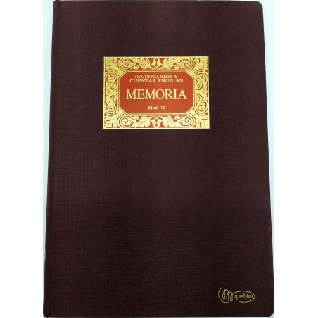 LLIBRE COMPTABILITAT Nº 72 MEMORIA (RATLLAT HORITZONTAL) (220x31