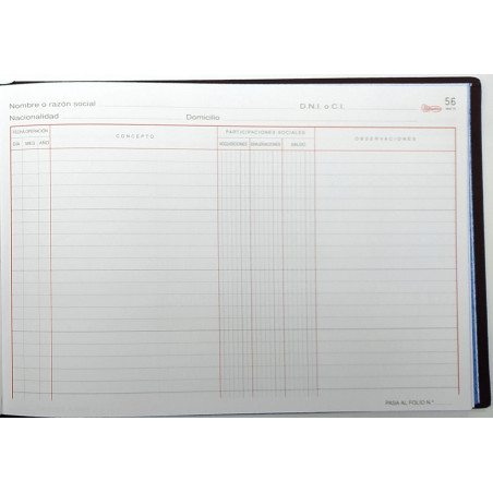 LLIBRE COMPTABILITAT Nº 76 REGISTRO SOCIOS SRL (300x210mm) FOLI