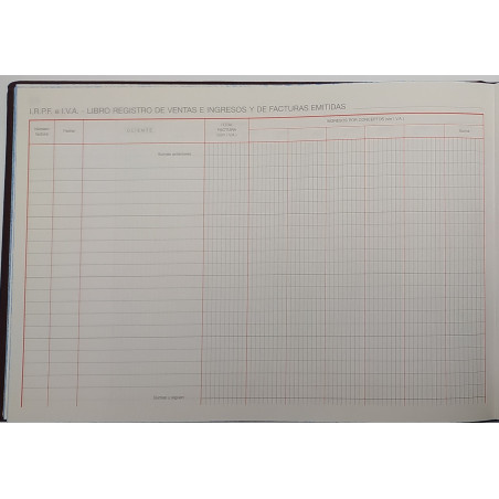 LLIBRE COMPTABILITAT Nº 86 VENTAS FACTURAS EMITIDAS (300x210mm)
